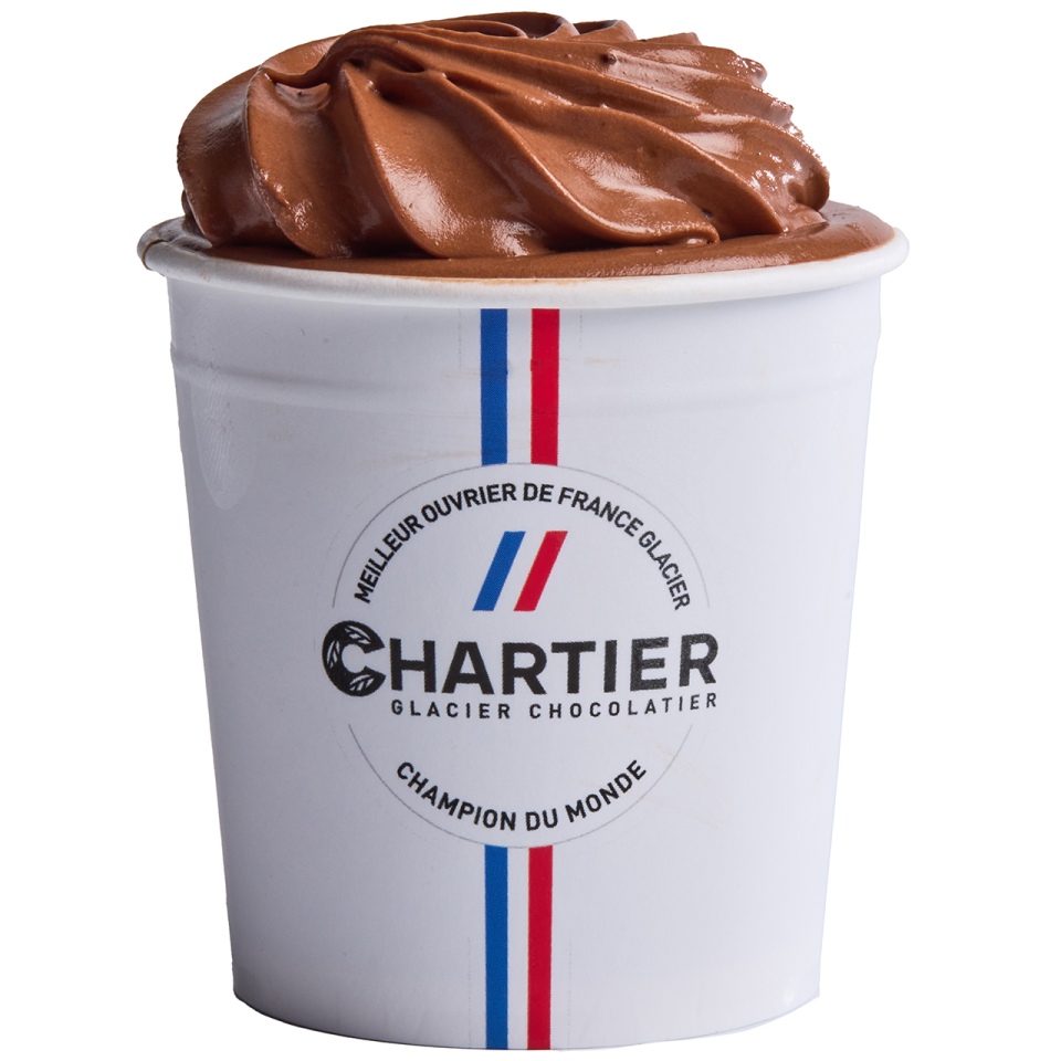 Petit pot de crème glacée chocolat (110ml)
