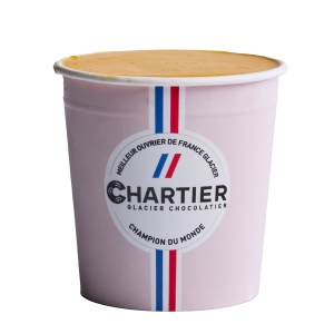 Petit pot de crème glacée caramel (110 ml)