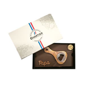 Ballotin pour papa et sa plaque en chocolat décapsuleur