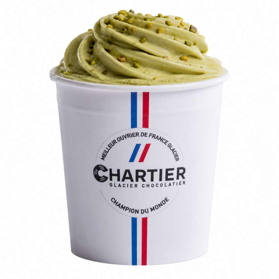 Petit pot de crème glacée pistache (110ml)