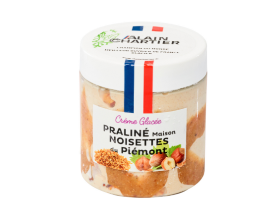 Pot de crème glacée praliné noisettes du Piémont (550ml)